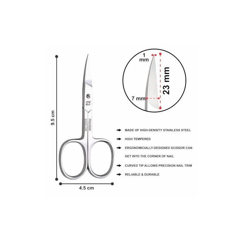 Tijeras Curvas Microdentadas de Acero Inoxidable para Uñas