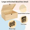 DAJAVE Unfinished Wooden Box-13.7x9.8x6.7 Inch Large Wooden Box with Hinged
