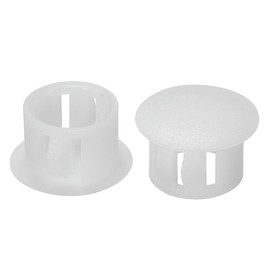 PATIKIL 13mm (1/2") Plastic Hole Plugs, 30Pcs Flush Type Round Hole Plugs Cover Snap in Locking Hole Tube for Table Kitchen Cabinet Furniture, White