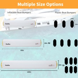 Wauffua Boat Fenders for Docking with Electric Air Pump, Full Protection Boat Bumpers for Docking with 2 Ropes, Inflatable Boat Bumpers Fenders