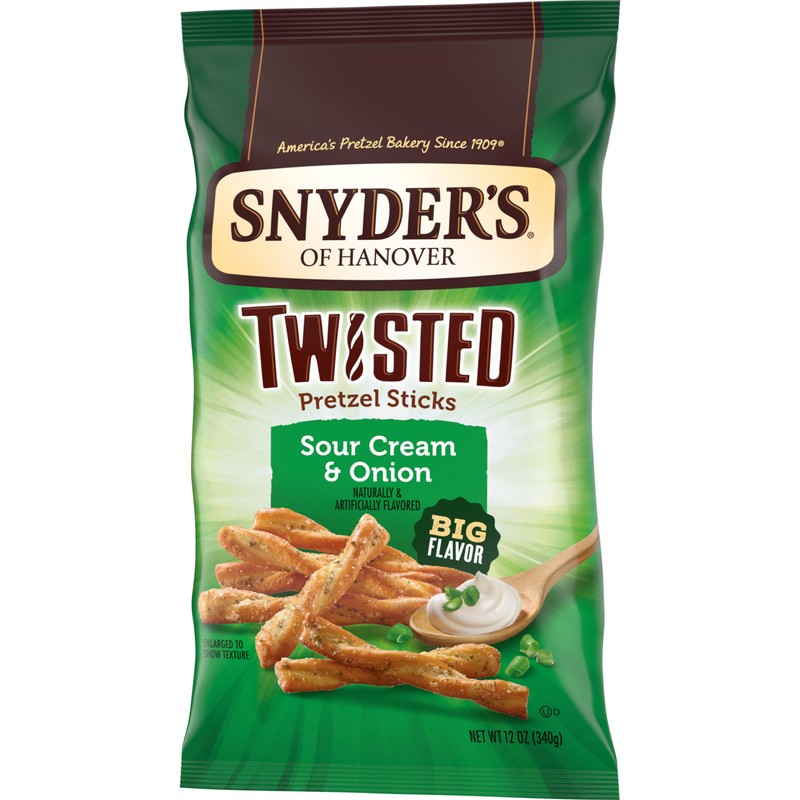 Snyder's of Hanover, Sour Cream & Onion Twisted Pretzel Sticks,