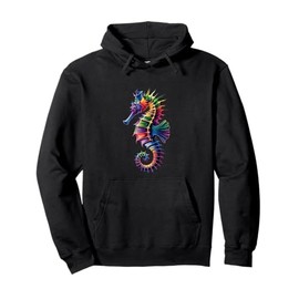 Seahorse Colorful Sea Animals Lovers Pullover Hoodie