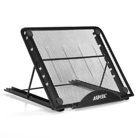AGPtek Laptop Stand Tracing Table Tablet Stand 6 Adjustable Folding Mesh Type Design Black