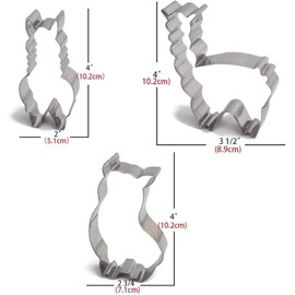 Cute Alpaca Cookie Molds Set 3 Sets Stainless Steel Pancake Cookie Sandwich Mold