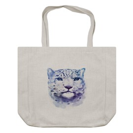 Ambesonne Animal Shopping Bag, Big Wild Cats Themed Print Watercolor Style Leopard Illustration Jungle Wildlife, Eco-Friendly Reusable Bag for Groceries Beach and More, 15.5" X 14.5", Cream