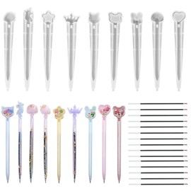 iSuperb 9 Pieces Pen Resin Mold Ballpoint Silicone Molds Epoxy Casting Mold with 15 Pieces Pen Refills for DIY Resin Crafts Making (9pcs Pen Mold +15 pcs Pen Refills)