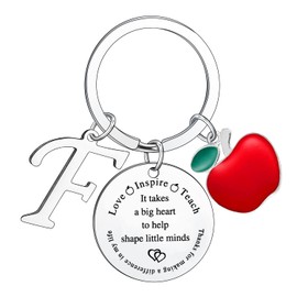 Teacher Initial Alphabet Keychain Gifts Teacher Teachers Day Appreciation Gifts Keychain Thank you Gifts for Teacher (F Keychain Teacher)