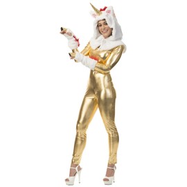 Charades Unicorn Hood Adult Costume Set, White, One Size