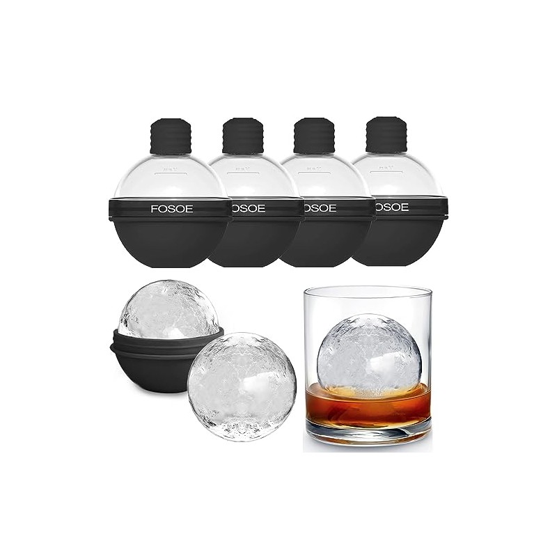 Moldes de silicona para bola de hielo, juego de 4