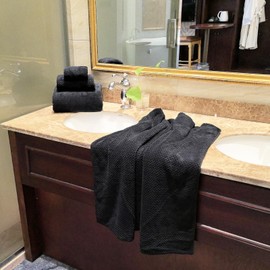 ANKING 40x80 Inches Bath Sheets Extra Large Bath Towels for Adults Super Soft Quick Dry Light Weight Lint Free Microfiber Shower Towels (2pack, Black)