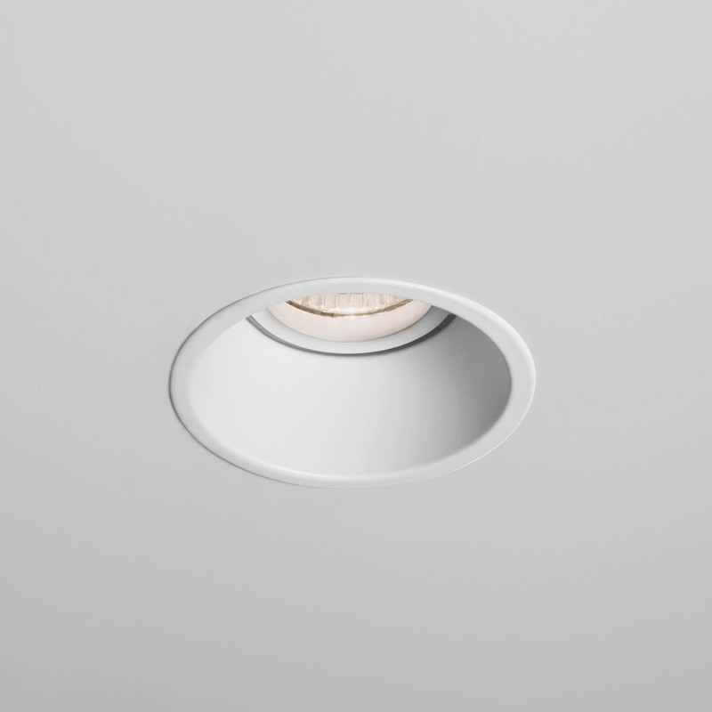 Astro Minima Round Fixed Indoor Downlight (Matt White), GU10 Lamp,