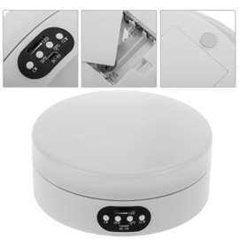 PrimeMatik - Electric Turntable 16 cm White with LED Lighting