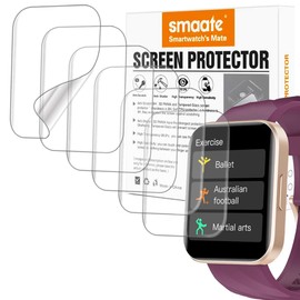 smaate Screen Protector Compatible with RUIMEN D1 1.85” Smart Watch, Soft TPU, 6-pack, Full Coverage, Bubble Self-healing