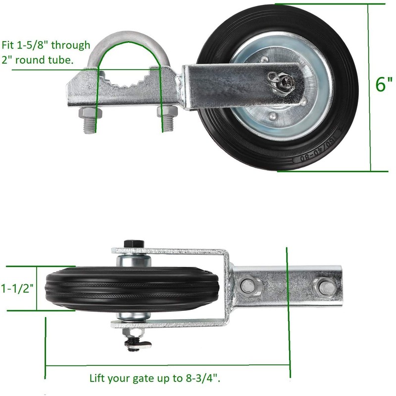 Mofeez Gate Wheel for Metal Swing Gate with 1-5/8" Thru