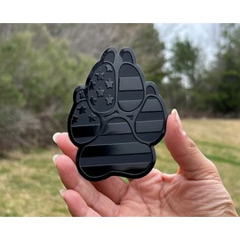 eVerHITCH American Metal Flag Dog Paw K9 Unit Auto Fender Emblem for Cars Trucks (3"x4", Black)