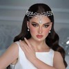 WONRLUA Wedding Hair Accessories for Brides, Rhinestone Forehead Headband, Bridal