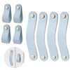 Hennaja 4Pcs Leather Drawer Pulls,Handles Single Hole Dresser Knobs Cabinet