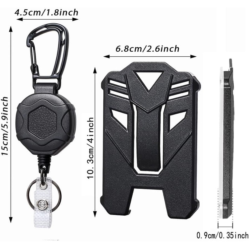 Xkey 2 Pack Retractable Keychain Heavy Duty Carabiner Badge Holder,