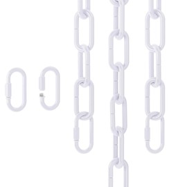 10 Feet White Light Fixture Chain, Adjustable Extension Chain with Connection Locks for Light Fixture, Maximum Load is 66 Pounds