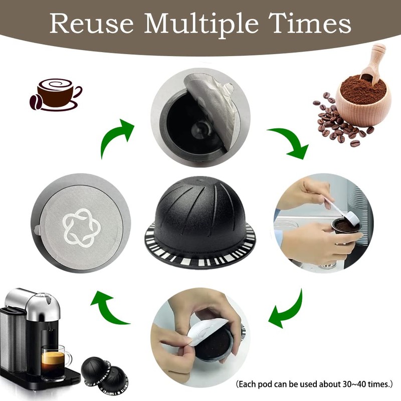 Reusable Vertuo Pods Refillable Coffee Vertuo Capsule for VertuoLine Refill