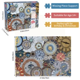 HUADADA Jigsaw puzzles for adults 1000 piece jigsaw puzzles for adults jigsaws 1000 pieces for adults Challenging Game, （Colorful tower clock）…
