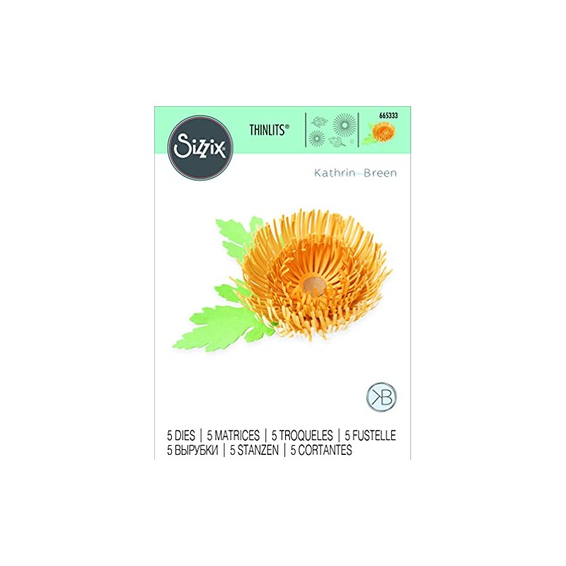 Sizzix Set by Thinlits Cutting Dies 5PK Chrysanthemum by Kath