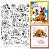 GLOBLELAND Transparent Stamp with Cartoon Dog for Designing Cards, Transparent