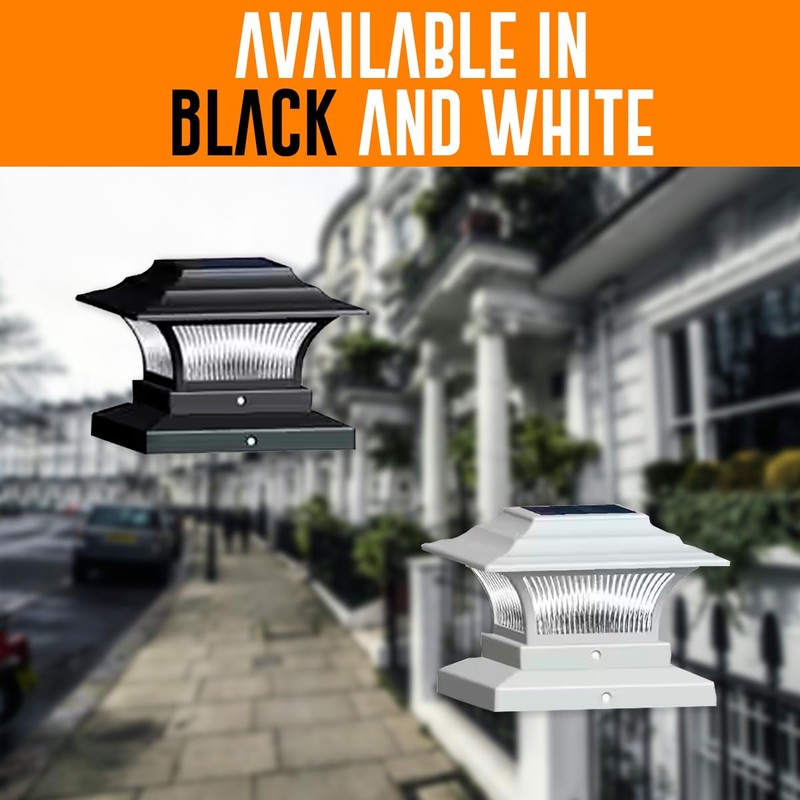 NINJAMO Outdoor LED Post Cap Solar Powered Cap Weather Resistant