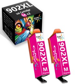 Color Print Compatible Ink Cartridge Replacement for HP 902XL 902 XL for Office-Jet Pro 6970 6978 6968 6974 6975 6960 Office-Jet 6951 6954 6956 6958 Inkjet Printers (2-Pack, 902XL Magenta)