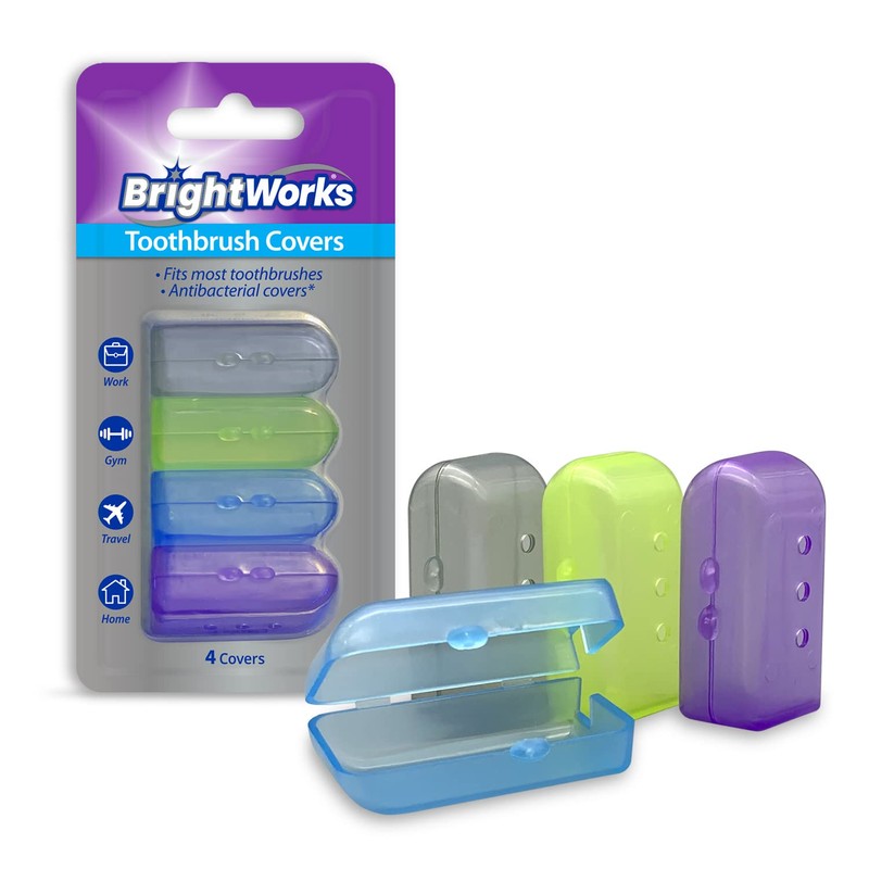 BrightWorks Toothbrush Cover Protectors for Travel, Purse, Backpack, and Home.