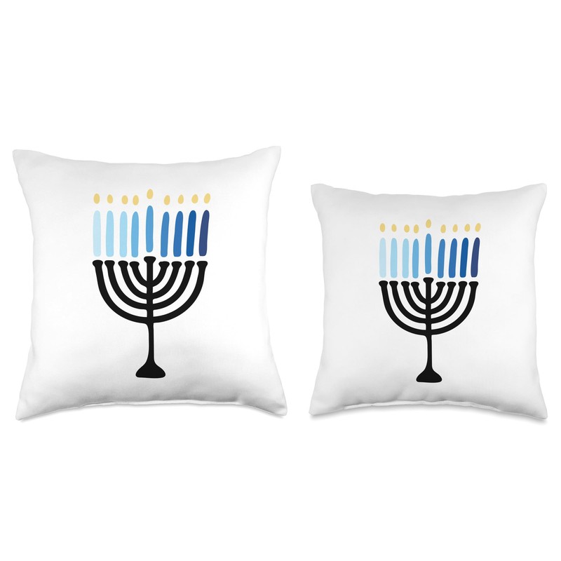 Hanukkah Minimalistic Menorah Hanukkah Throw Pillow