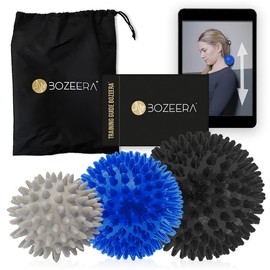 Hedgehog Balls Set of 3: Hedgehog Ball Massage Ball Set - Spiked Ball Massage Back, Legs, Feet - Hedgehog Ball Hard and 2 x Medium Includes Free Video, Booklet & Bag - Massage Balls Set