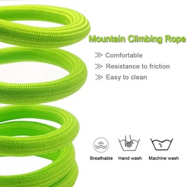 MayPaw 4/6 /8/10 FT Dog Leash, Classic Solid Colors, Strong Nylon Rope Dog Leash Reinforced with Leather Tailor Connection Heavy Duty Silver Clasp (10ft*1/2", Green)