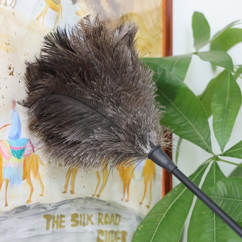Natural Ostrich Feather Duster 14.9 inch Fluffy Mini Dusters with