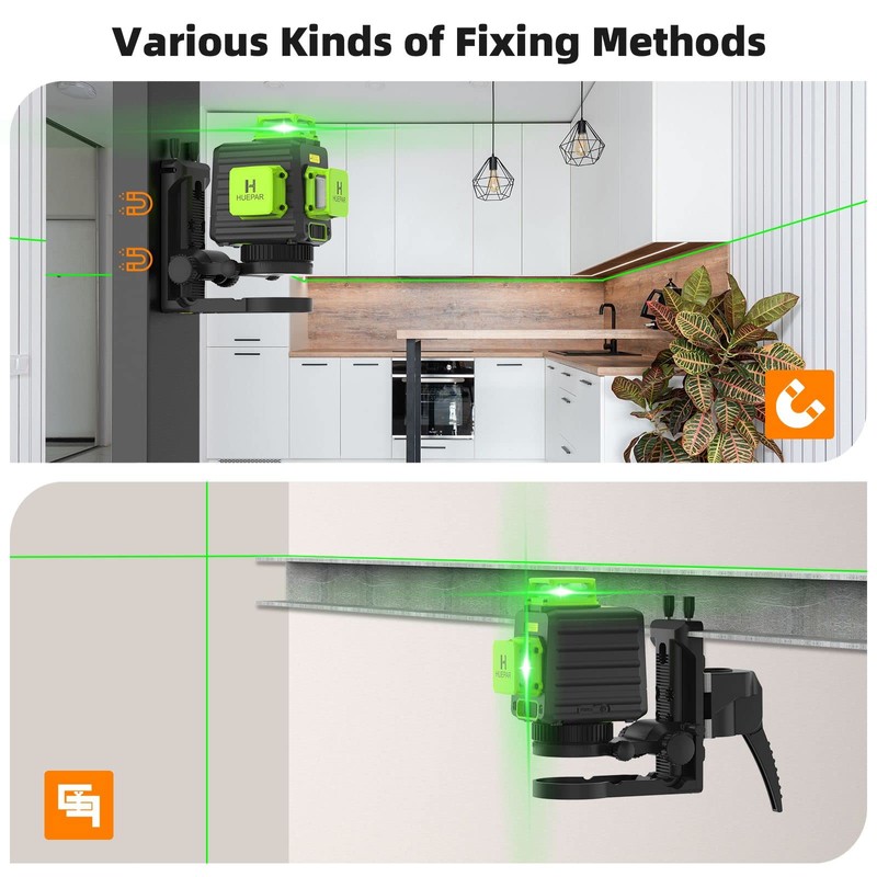 Huepar LP36M-S Laser Mounting Bar Bracket, Ceiling Clamp Adjustable Magnetic