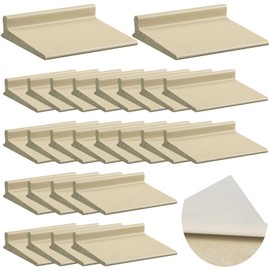 Pangda 25 Pcs Door Corner Seal, Self Adhesive Frame Door Corner Seals Raised Behind Weatherstripping for Noise Isolation and Weather Protection (Classic,Beige)