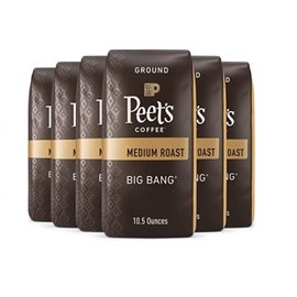 Peet's Coffee, Medium Roast Ground Coffee - Big Bang 63 Ounces (6 Bags of 10.5 Ounces)