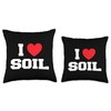 My Heart I Love Soil Throw Pillow, 18x18, Multicolor