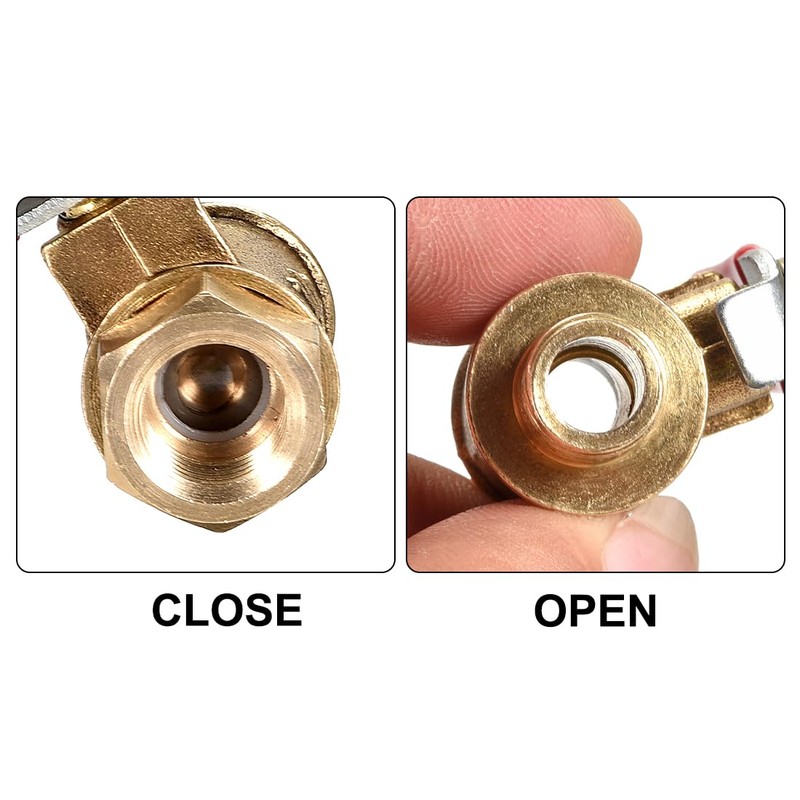 sourcing map Brass Air Ball Valve Shut-Off Switch 1/8 Inch