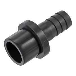 sourcing map PVC Pipe Fitting 12mm Barbed x 20mm OD Spigot Straight Tube Adapter Hose Quick Connector, Black