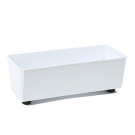 Lamela Rectangular Planter with Elegant Feet, White Flower Pot Made of Robust Plastic, 37 x 17 cm, 6 L, Weatherproof & Easy Care, for Indoor and Outdoor Use, White
