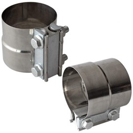 3" Inch Exhaust Clamps Stainless Steel Muffler Band Clamp for 3" Inner Diameter to 3" Outer Diameter Turbo Downpipe Tip Car System Connection (2 Pack)