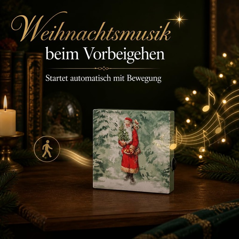 MIJOMA Soundbox with Christmas Music, Speaker with Motion Sensor, Adjustable