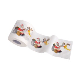 SummitLink 1 Roll of Merry Christmas Santa Claus Toilet Paper Tissue Napkin Prank Fun Birthday Party Novelty Gift Idea