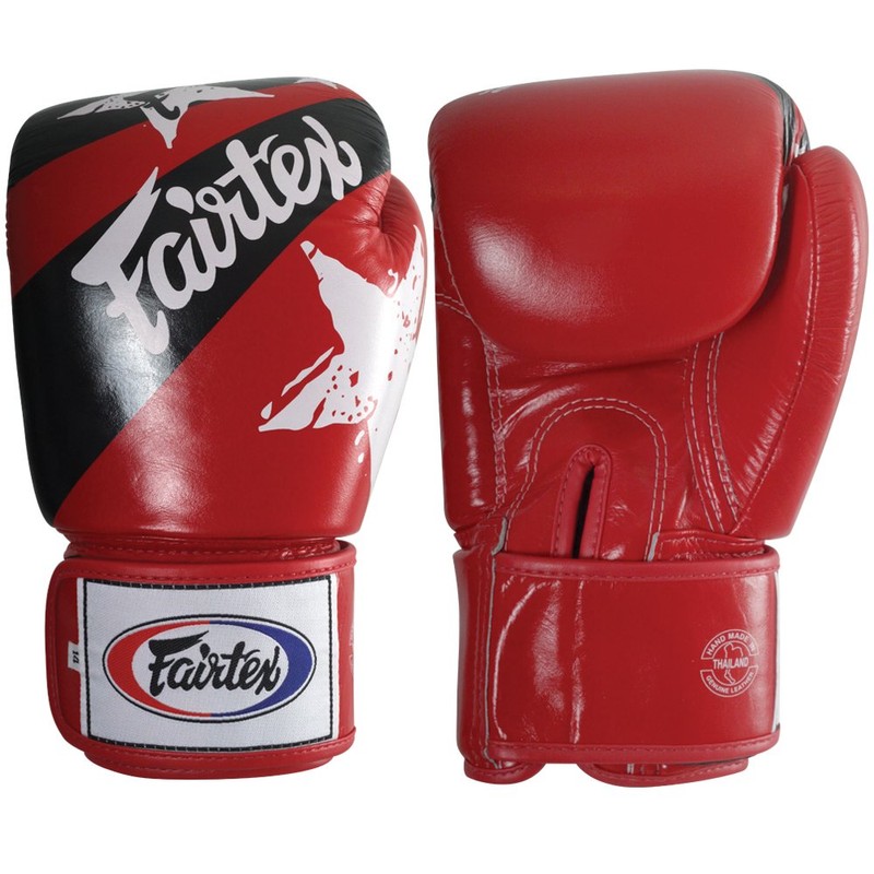 Fairtex Muay Thai Style Training Sparring Gloves, 16 oz, Red