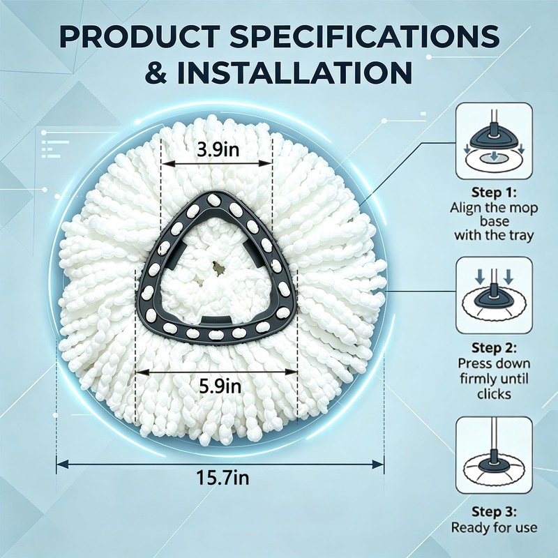 Mop Replacement Heads, Spin Mop 100% Microfiber Refill for O