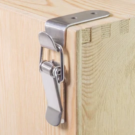 Lesnala 8 Pcs Stainless Steel 90 Degree Spring Toggle Lock Generic Latch with Mounting Screws for Box Cabinet Door Barn Wooden Case Toolboxes