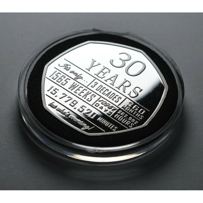 The Commemorative Coin Company 30th Birthday .999 Silver Commemorative in