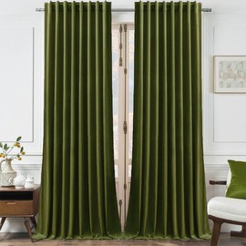 Timeper Hunter Green Velvet Curtains W52 x L84 inches 2 Panels, Blackout Thermal Insualted Curtains Velvet Drapes for Bedroom/Living Room/Home Office, Back Tab & Rod Pocket