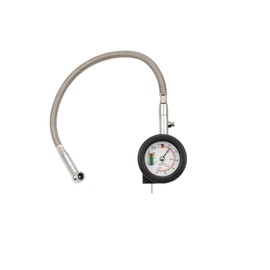 Proto Maintenance PGR0109 Compact Air Inflator Gauge with Tire Groove Measuring Gauge, Long Type, Supports 120 psi / 800 kpa, Depth Gauge Measurement, Heavy Duty Stainless Steel Mesh Hose